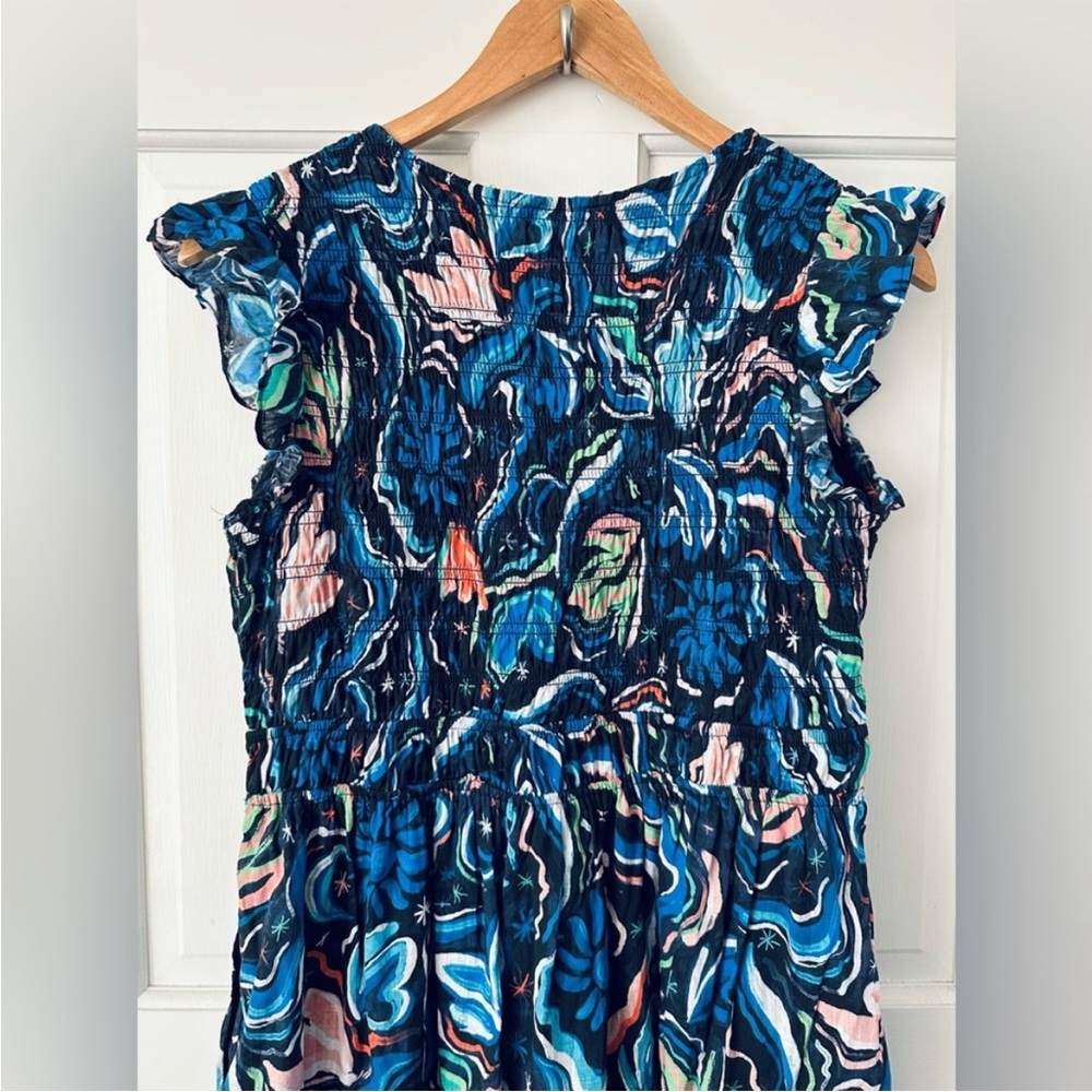 Anthropologie Blue Multicolor Midi Dress - Picture 13 of 16